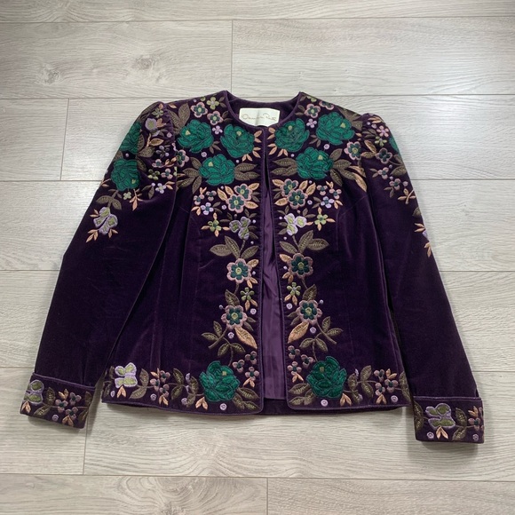 Oscar de la Renta Vintage Embroidered Blazer Jacket - Picture 5 of 16